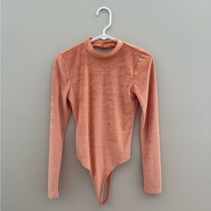 Urban Outfitters Peach Long Sleeve Bodysuit